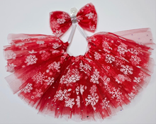 Load image into Gallery viewer, Christmas Snowflake Tutu Set Red