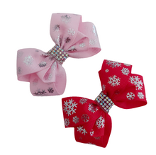 Load image into Gallery viewer, Snowflake Hair Bows