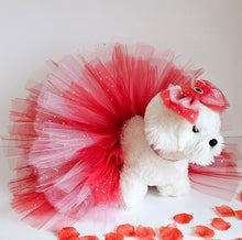 Load image into Gallery viewer, Pet Tutu Set Cascade Red/Pink