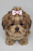 Load image into Gallery viewer, Pink Rose Bows on Elastic – Dog Grooming Hair Bows (10 pcs)