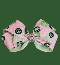 Load image into Gallery viewer, Pink Christmas Snowflake Bows
