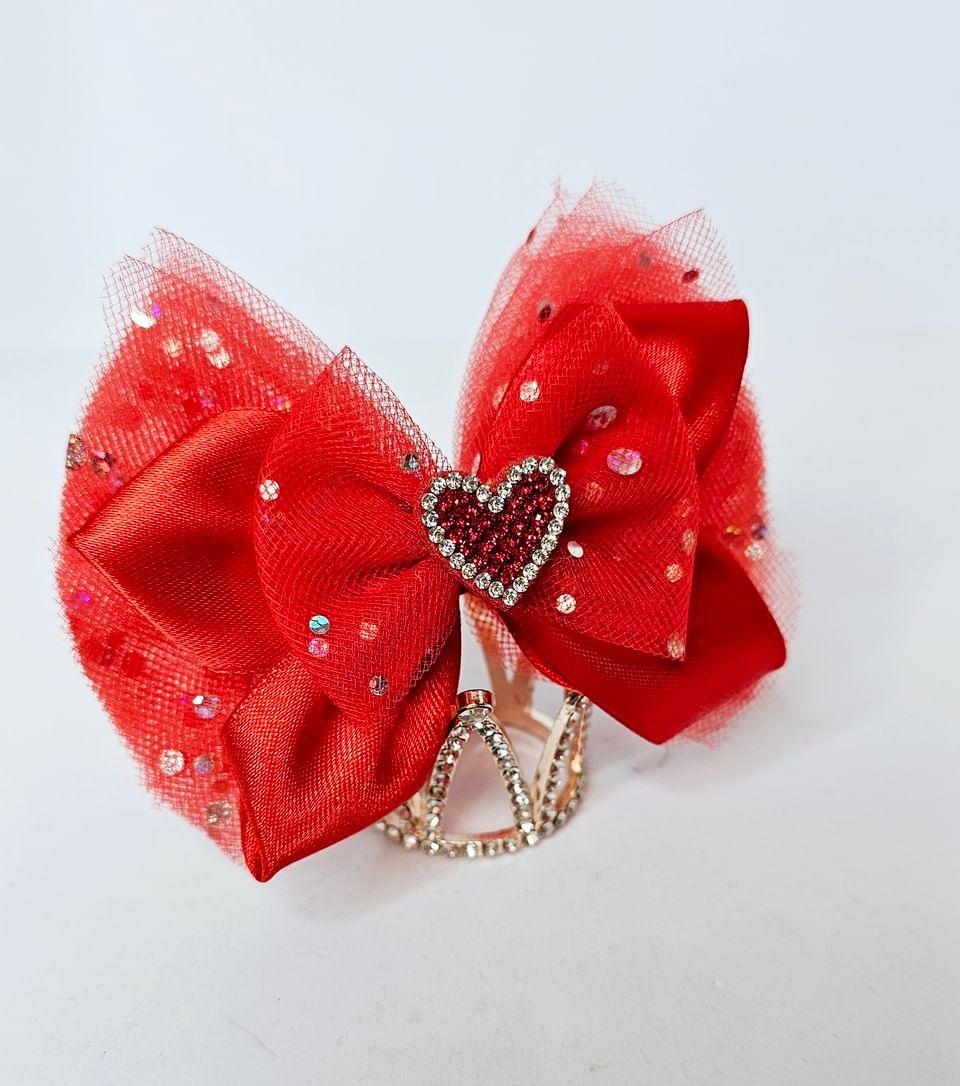 Red Hairbow Heart