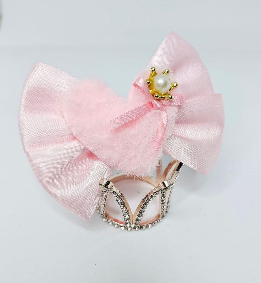 Pink Fluffy Heart Bow