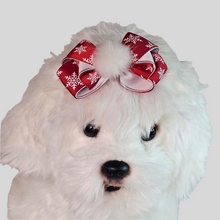 Load image into Gallery viewer, Red Christmas Pom Pom Bow
