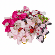 Load image into Gallery viewer, Premium Handmade Dog Grooming Bows – Assorted Set of 12
