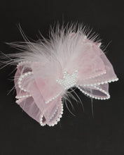 Load image into Gallery viewer, Pink Feather Hair Bow Diva
