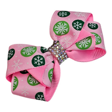 Load image into Gallery viewer, Pink Christmas Snowflake Bows
