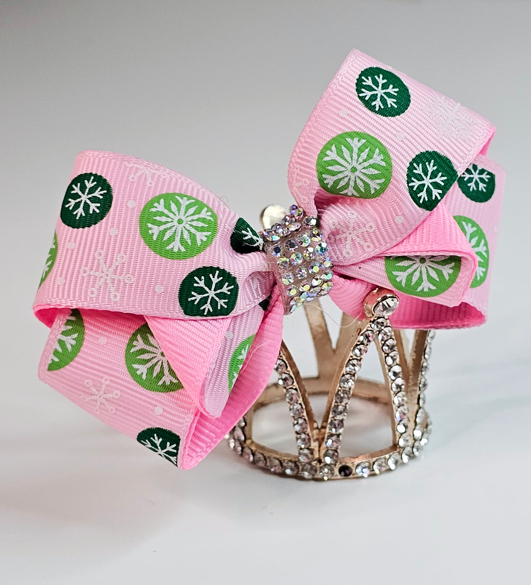 Pink Christmas Snowflake Bows