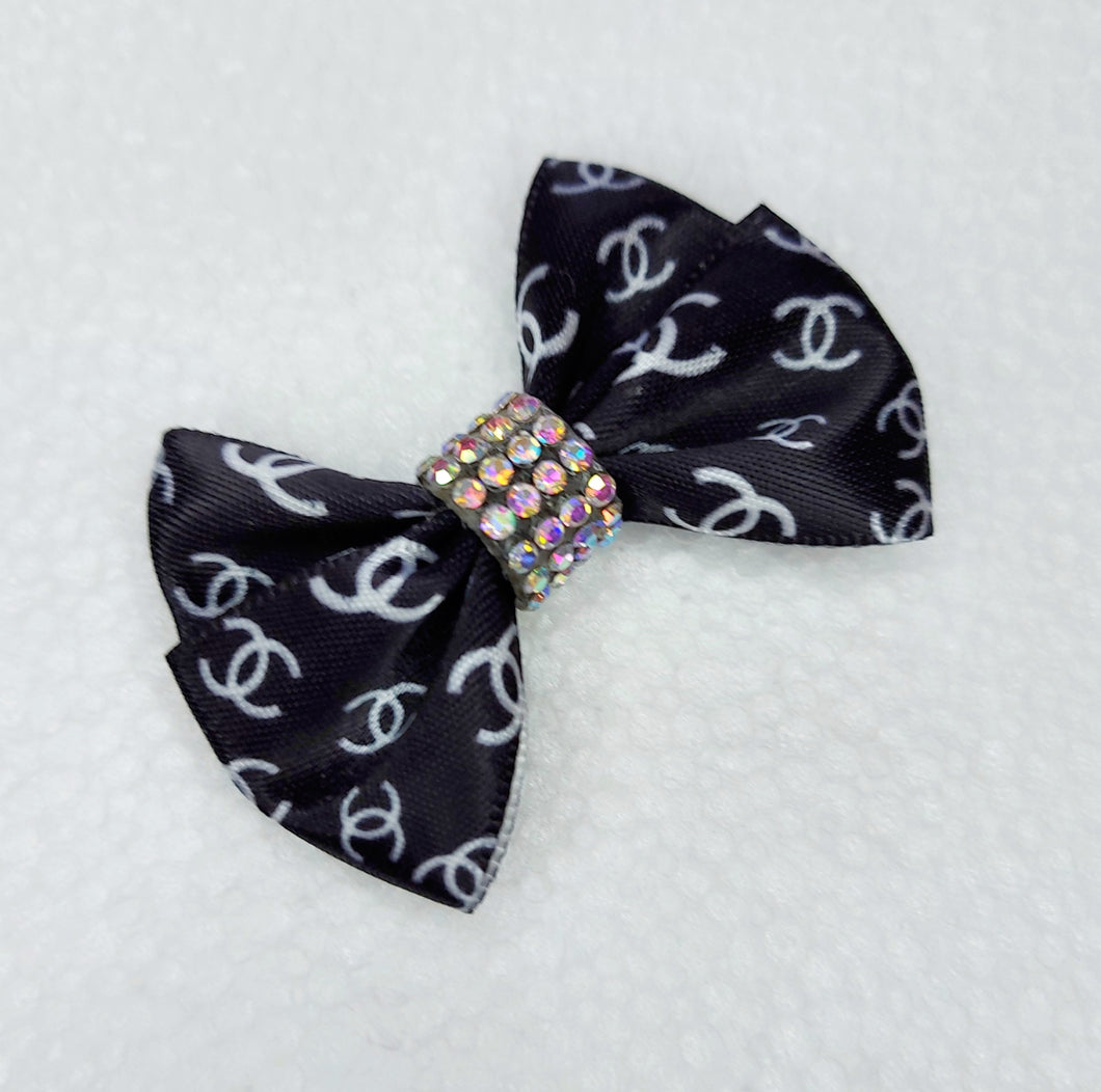 Make Your Own Bow Set Black and white hair bow small